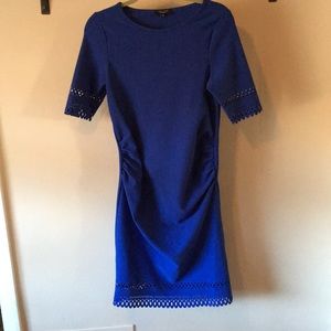 Blue laser cut out maternity dress